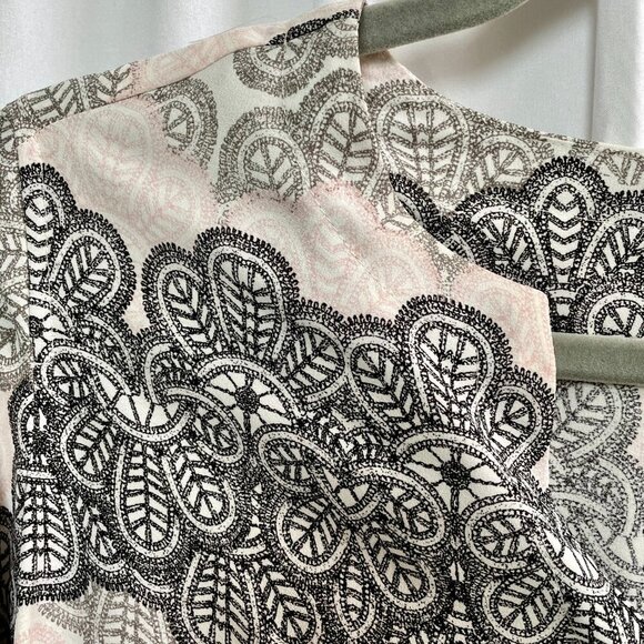 Violet + Claire Silky Floral Tunic Blouse 3/4 Sleeve Pull-Over White Pink Sz 1X - Picture 5 of 13